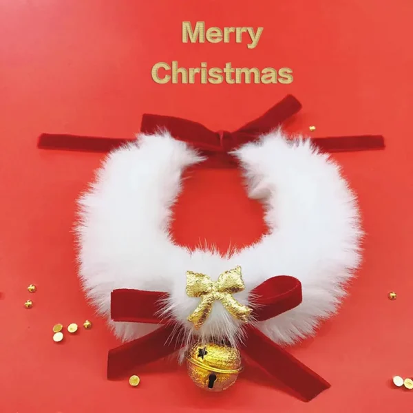 Christmas Pet Collar with Bow and Bell