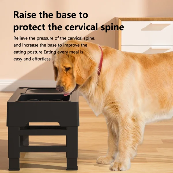 Adjustable Raised Dog Bowl Stand with Stainless Steel Bowls