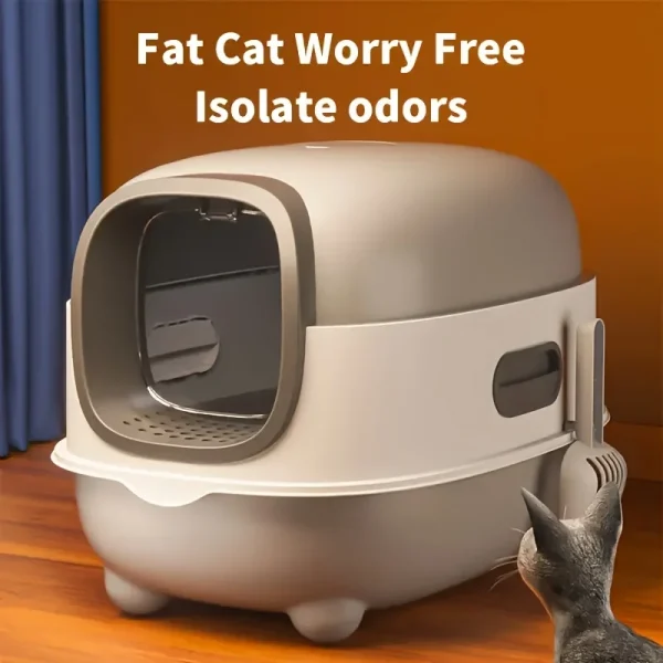 1pc 40lbs/18kg Cat Litter Box - ldeal for Multi-Cat Homes