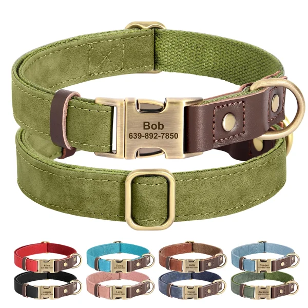 Custom Engraved Leather Dog Collar