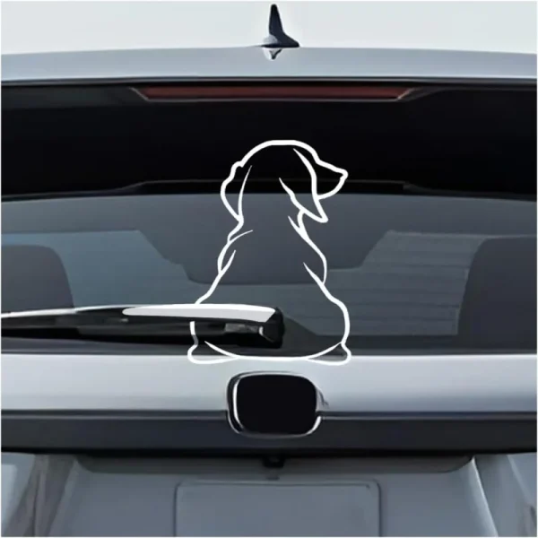 Cute Dog Rear Windshield Window Wiper Decal